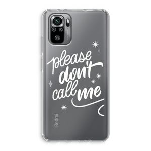 Don't call: Xiaomi Redmi Note 10S Transparant Hoesje