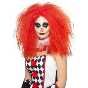 Horror clownspruik - XL - rood - volwassenen - horrorclown - pruik - Halloween