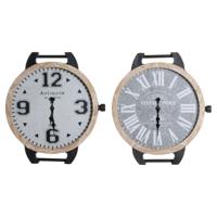 Tafelklok DKD Home Decor RE-180394 Zwart Grijs Natuurlijk Vintage Voor de pols (2 Stuks)