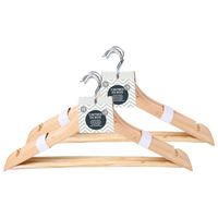 Urban Living Kledinghangers - met inkepingen en beugel - 10x - hout - 43 x 22 cm - thumbnail