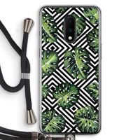 Geometrische jungle: OnePlus 7 Transparant Hoesje met koord