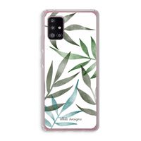 Tropical watercolor leaves: Samsung Galaxy A51 5G Transparant Hoesje