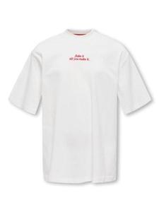 Kids ONLY winter t-shirt meisjes - wit - KogBabette - loose fit, korte mouw