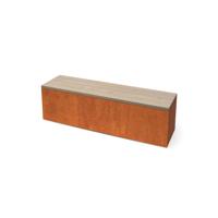 Geroba Geroba Modena C2 zitbank 1500x400x420 mm - cortenstaal/hardhout