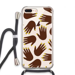 Hands dark: iPhone 7 PLUS Transparant Hoesje met koord