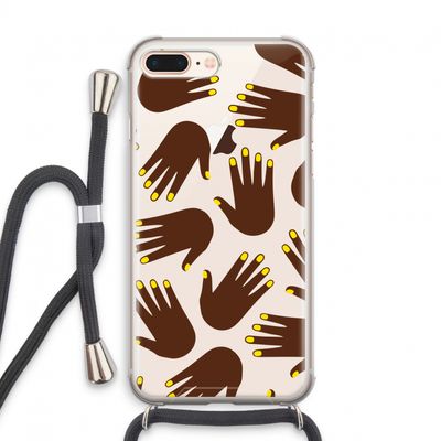 Hands dark: iPhone 7 PLUS Transparant Hoesje met koord