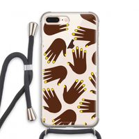 Hands dark: iPhone 7 PLUS Transparant Hoesje met koord