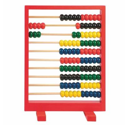 Telraam - rood - 19 x 27 cm - hout - leren rekenen - educatief houten speelgoed