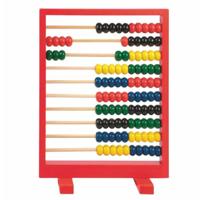 Telraam - rood - 19 x 27 cm - hout - leren rekenen - educatief houten speelgoed