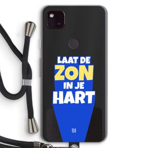 Laat de zon in je hart: Pixel 4a 5G Transparant Hoesje met koord