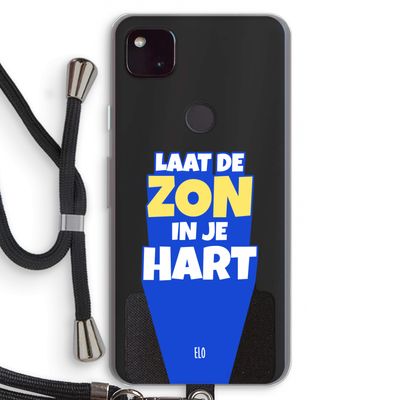 Laat de zon in je hart: Pixel 4a 5G Transparant Hoesje met koord