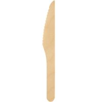 80x stuks Houten wegwerp messen bestek 16 cm bio/eco/milieubewust   - - thumbnail