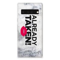Google Pixel 6 Pro | Siliconen hoesje | met naam Already Taken White