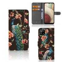 Samsung Galaxy A12 | Telefoonhoesje | Met pasjeshouder | Pauw met Bloemen