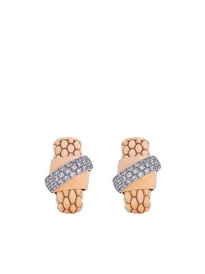 FOPE boucles d'oreilles en or rose 18ct serties de diamants