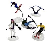 Skiers Polyresin 12cm 5 stuks Santaville - Santaville