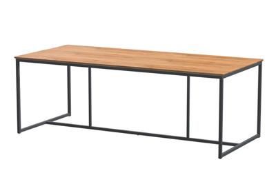Quatro Tafelframe Antracite met Teak Tafelblad 220 x 95 cm - 4so