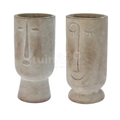 Bloempot Gezicht Ø21cm Assorti 1st