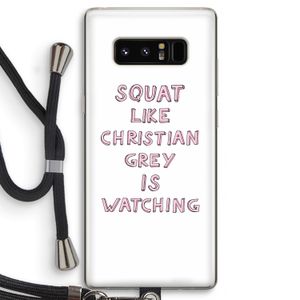 Christian Grey: Samsung Galaxy Note 8 Transparant Hoesje met koord