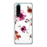 Geschilderde bloemen: Sony Xperia 5 III Transparant Hoesje
