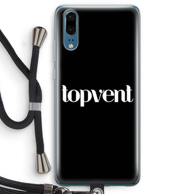 Topvent Zwart: Huawei P20 Transparant Hoesje met koord