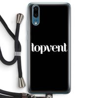 Topvent Zwart: Huawei P20 Transparant Hoesje met koord