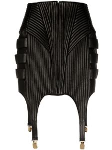 Balmain minijupe en cuir - Noir