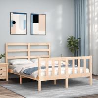 Bedframe met hoofdbord massief hout