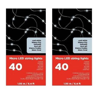 Lumineo Draadverlichting - 2x - micro - 40 lampjes - LED - helder wit - kerstverlichting