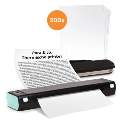 Pora&co Thermische A4 printer, zwart/groen