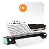 Pora&co Thermische A4 printer, zwart/groen