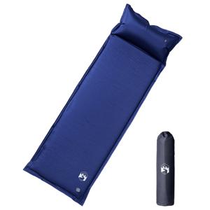VidaXL Kampeermatras met kussen zelfopblazend 1-persoons marineblauw