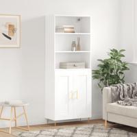 Hoge kast 69,5x34x180 cm bewerkt hout wit