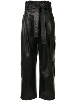 Goen.J pantalon en cuir artificiel - Noir