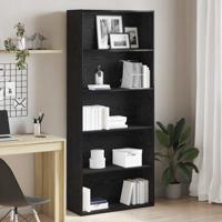 Boekenkast Zwart Eiken 80x30x189 cm Engineered Wood