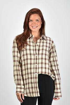 RÓHE blouse 419-19-211 red table check