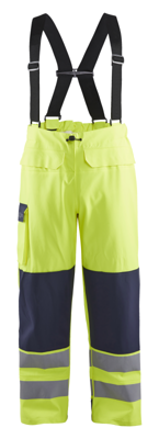 Blåkläder Vlamvertragende regenbroek LEVEL 2 13132022 | High-Vis Geel/Marineblauw | Maat L - 7330509783603