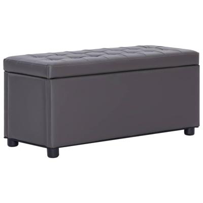 Opberghocker 87,5 cm kunstleer grijs