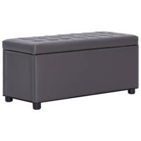 Opberghocker 87,5 cm kunstleer grijs