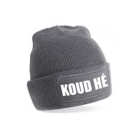 Wintersport muts - koud he - grijs - one size - unisex - Apres ski beanie