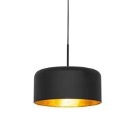 QAZQA Retro hanglamp zwart met gouden binnenkant - Jinte