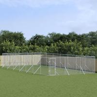 Hondenkennel voor buiten 6x14x2 m gegalvaniseerd staal zilver