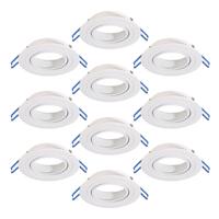 HOFTRONIC™ Set van 10 Babylon GU10 Inbouwspot armaturen IP20 Kantelbaar wit