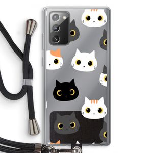 Katten: Samsung Galaxy Note 20 / Note 20 5G Transparant Hoesje met koord