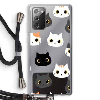 Katten: Samsung Galaxy Note 20 / Note 20 5G Transparant Hoesje met koord