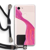 Paarse stroom: Pixel 3 XL Transparant Hoesje met koord
