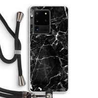 Zwart Marmer 2: Samsung Galaxy S20 Ultra Transparant Hoesje met koord