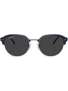 Ray-Ban logo-print round-frame sunglasses - Bleu