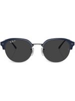 Ray-Ban logo-print round-frame sunglasses - Bleu - thumbnail