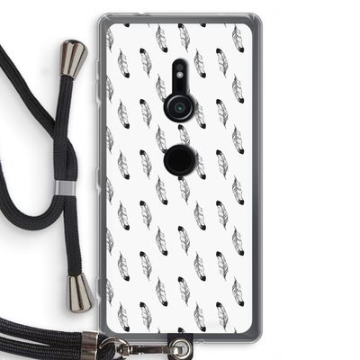 Pluimen: Sony Xperia XZ2 Transparant Hoesje met koord